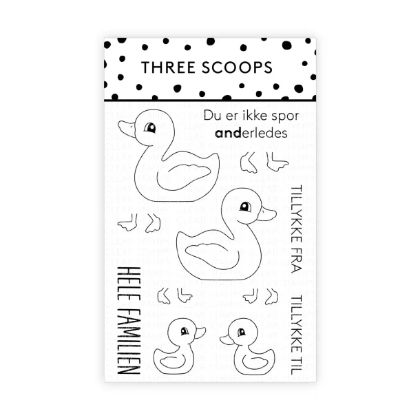 Akrylstempel nder og llinger Three Scoops