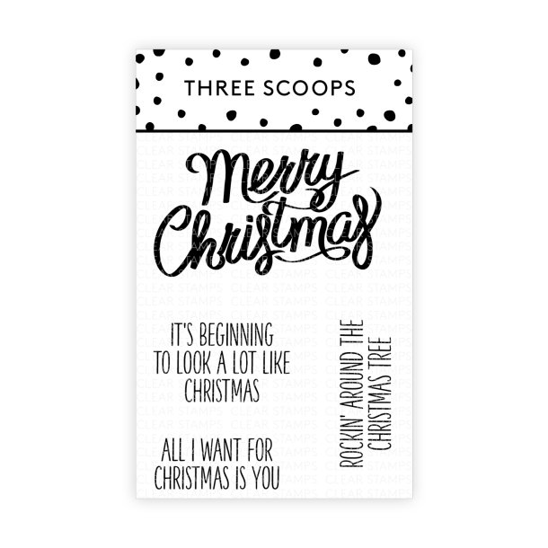 Akrylstempel Merry Christmas Three Scoops