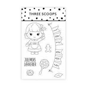 Akrylstempel Julemor - Julemors lkkerier Three Scoops ST19