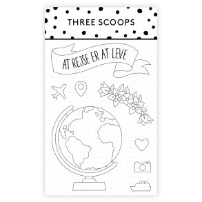 Three Scoops Akrylstempel Globus . at rejse er at leve
