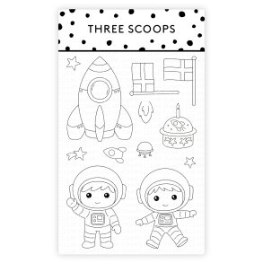 Akrylstempel Astronaut og rumraket Three Scoops