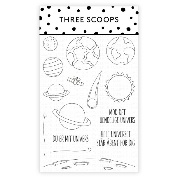 Akrylstempel Planeter Mod det uendelige univers Three Scoops