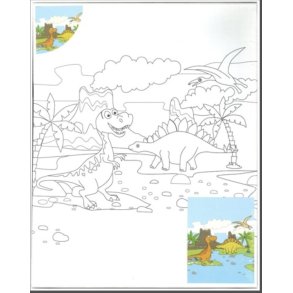 Malerl�rred med dinosaurer 24x30cm 18mm