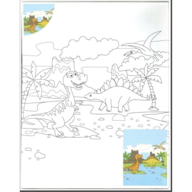 Malerl�rred med dinosaurer 24x30cm 18mm
