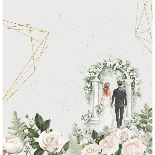 Designpapir Vielse - 30,5 x 30,5 cm - Luna Hobby