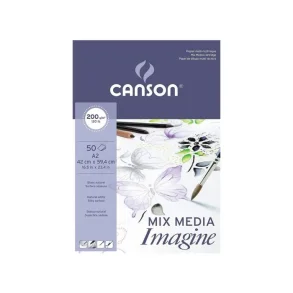 Canson Mixed media papir. 200 gr. A2 50 ark