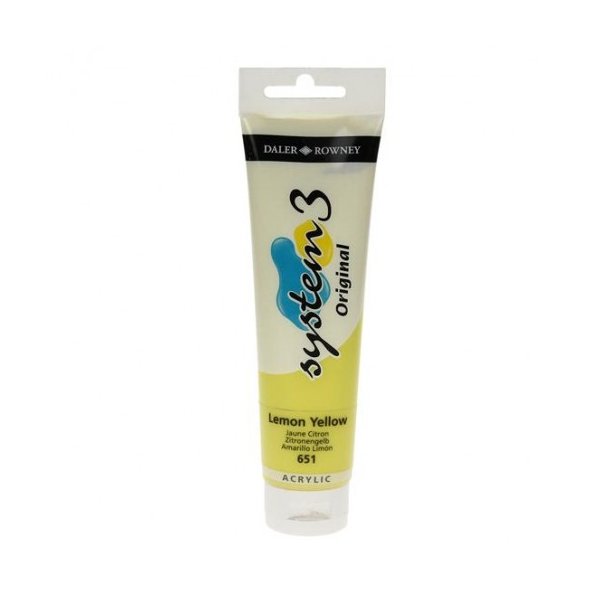 Akrylmaling system 3 150 ml Lemon Yellow 651