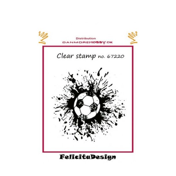 Acrylstempel fodbold med splat ST 9