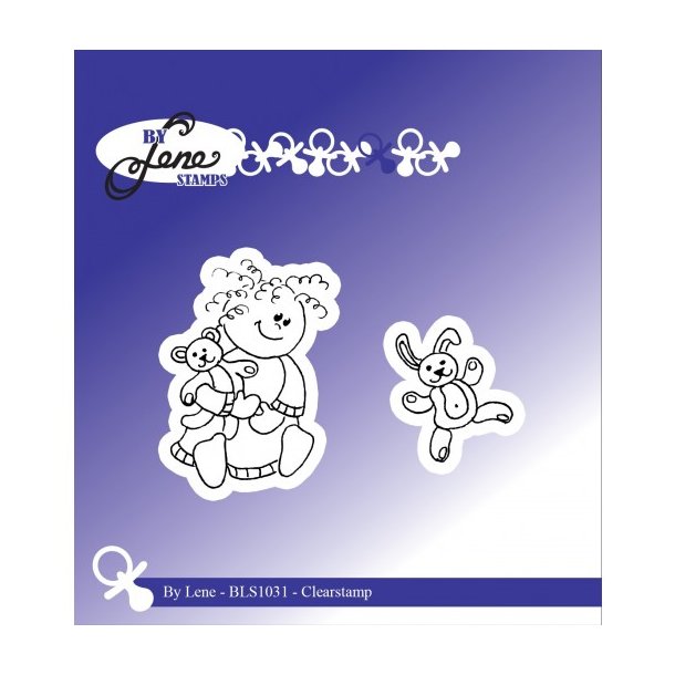 Acrylstempel st pige med bamse BLS1031 ST25