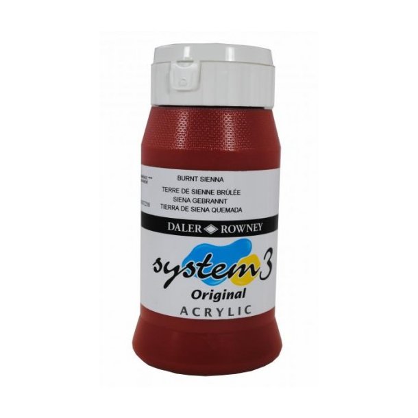 Akrylmaling System 3 500 ml. Burnt Sienna