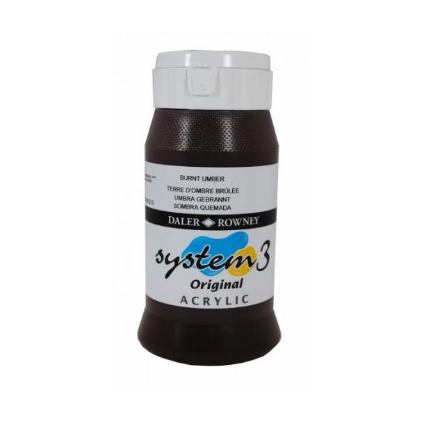 Akrylmaling System 3 500 ml. Burnt Umber