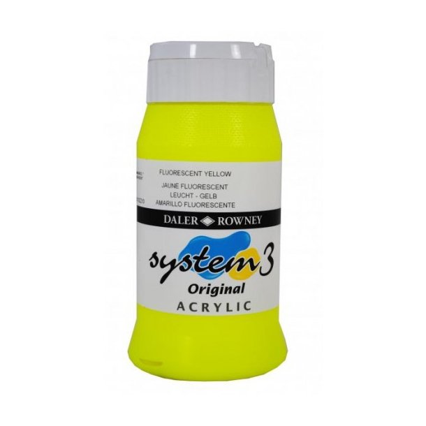 Akrylmaling System 3 500 ml. Fluorescent Yellow