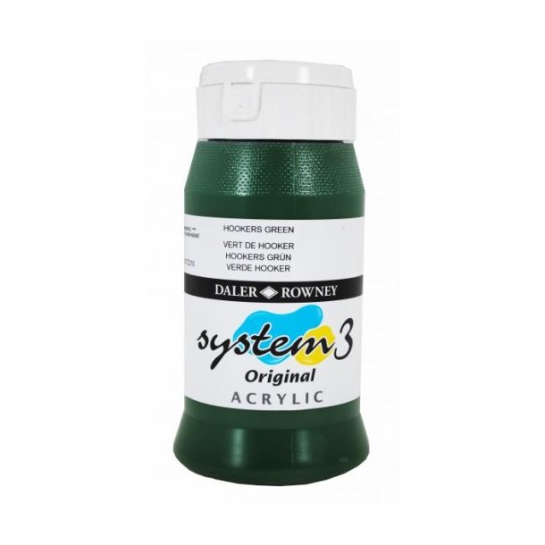 Akrylmaling System 3 500 ml. Hooker&apos;s Green