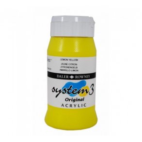 Akrylmaling System 3 500 ml. Lemon Yellow