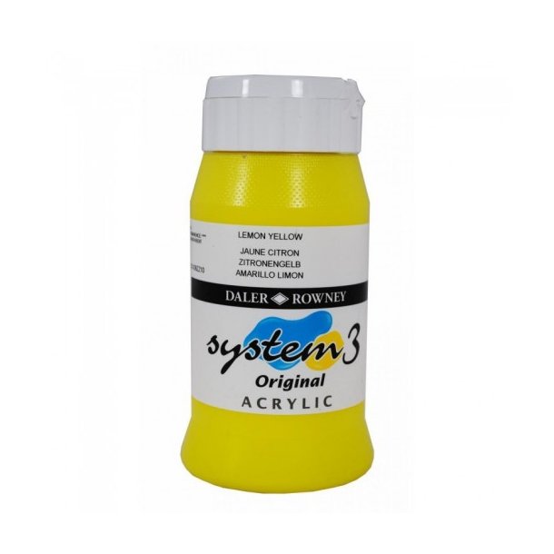 Akrylmaling System 3 500 ml. Lemon Yellow