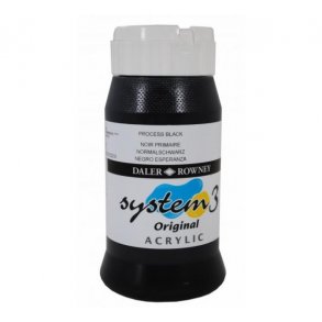 Akrylmaling System 3 500 ml. Process Black
