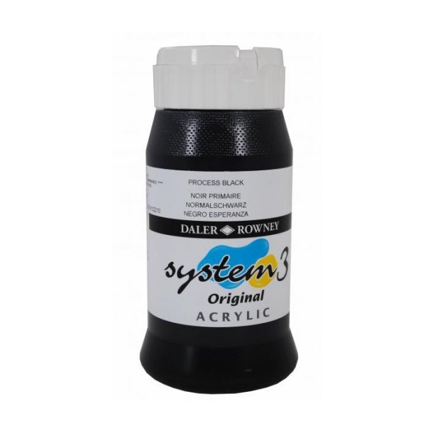 Akrylmaling System 3 500 ml. Process Black