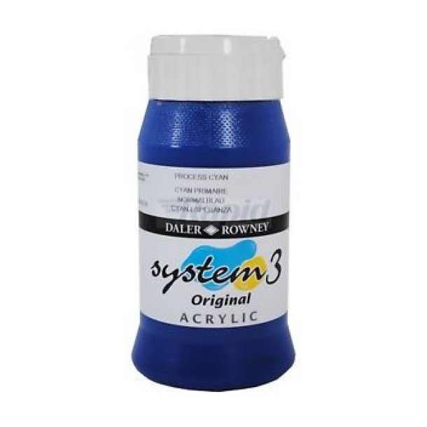 Akrylmaling System 3 500 ml. Process Cyan