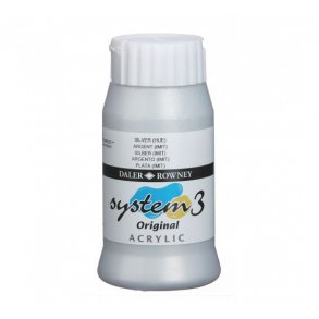 Akrylmaling System 3 500 ml. Silver (HUE)