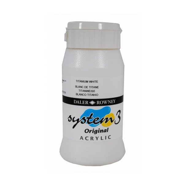 Akrylmaling System 3 500 ml. Titanium White PL