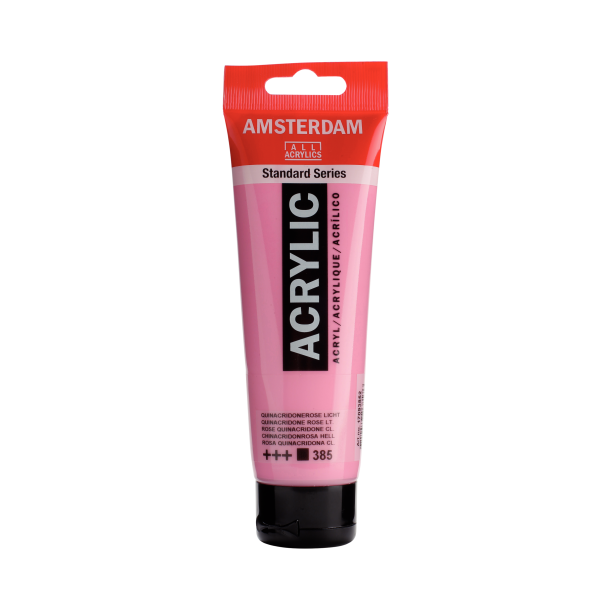 Amsterdam Akrylmaling 120 ML. "Quinacridone Rose Light 385"