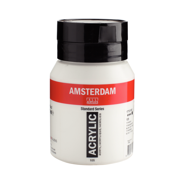 Amsterdam Akrylmaling 500 ML. "Titanium White 105"