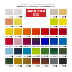 Amsterdam akrylmaling st &aacute; 36 stk. x 20 ML.