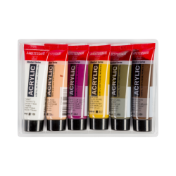Amsterdam akrylmaling s�t &aacute; 6 stk x 20 ML. Portrait