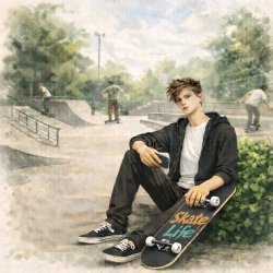 Papirblok Ung i nuet - 15,5 cm x 15,5 cm. - Luna Hobby