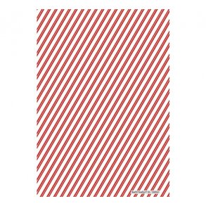 Basispapir hvid m. r�de striber diagonalt M26