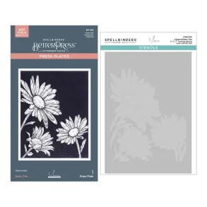 Daisy Trio BetterPress and Stencil Bundle (BD-0946)