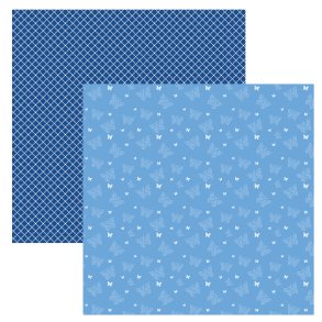 Designpapir Sommerfugle Bl� 30,5 x 30,5 cm - Luna Hobby