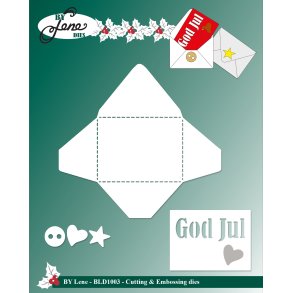 Die Envelope with text BLD1003 genoptryk 