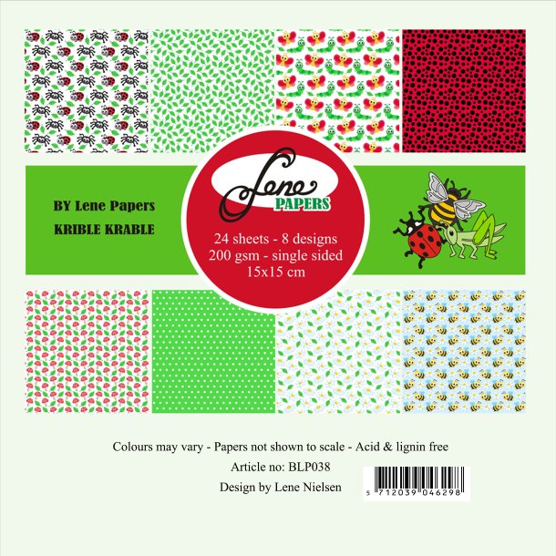 LS BESKRIVELSE BY LENE Papirblok BLP038 Krible Krable 15x15cm BESTILLINGSVARE
