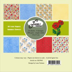 Papirblok Summer Flowers BLP065 15x15cm BY LENE