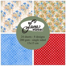 Papirblok Summer Flowers BLP065 15x15cm BY LENE