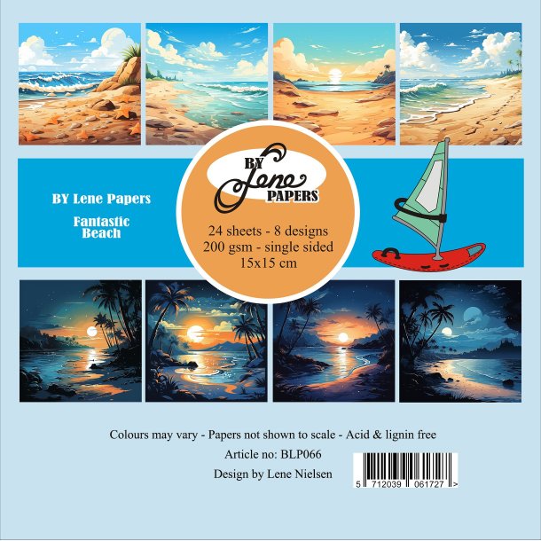 Papirblok Fantastic Beach BLP066 15x15cm BY LENE 