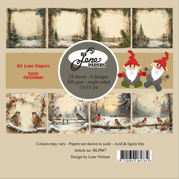 Papirblok Early Christmas BLP067 15x15cm BY LENE 