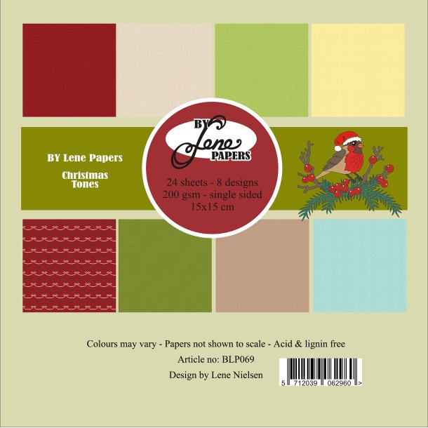 Papirblok Christmas Tones BLP069 15x15cm BY LENE