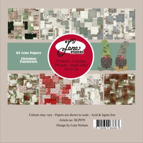 Papirblok Christmas Patchwork BLP070 15x15cm BY LENE xxx