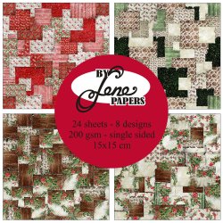 Papirblok Christmas Patchwork BLP070 15x15cm BY LENE 