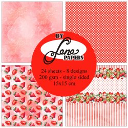 Papirblok Strawberry Time BLP082 15x15cm BY LENE 