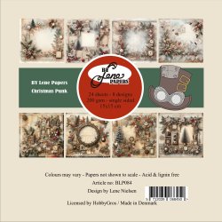 Papirblok Christmas Punk BLP084 15x15cm BY LENE 