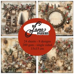 Papirblok Christmas Punk BLP084 15x15cm BY LENE 