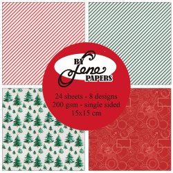 Papirblok Christmas basic BLP085 15x15cm BY LENE 