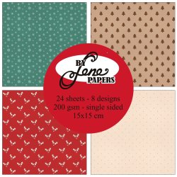 Papirblok Christmas basic BLP085 15x15cm BY LENE 