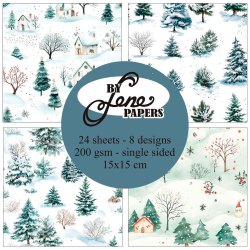 Papirblok Happy Landscapes BLP086 15x15cm BY LENE FORUDBESTILLING P� LAGER D. 16/9