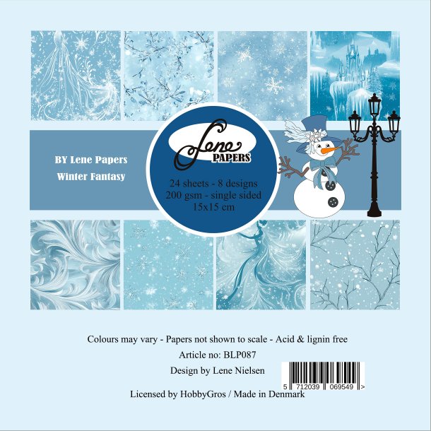 Papirblok Winter Fantasy BLP087 15x15cm BY LENE FORUDBESTILLING P� LAGER D. 16/9