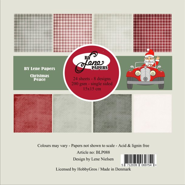 Papirblok Christmas Peace BLP088 15x15cm BY LENE