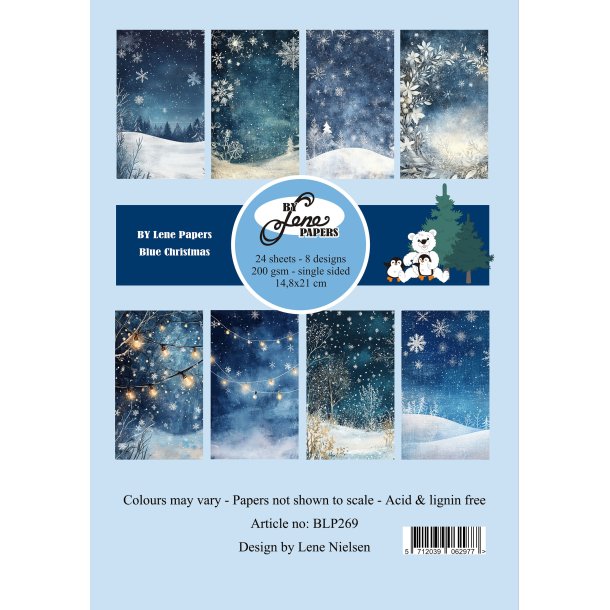 BY LENE papirblok Blue Christmas A5 BLP269 BY LENE